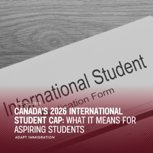 International student completing a Canadian study permit application form
