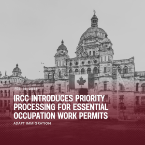 Government of Canada building exterior associated with IRCC fast-track work permits announcement in 2026.